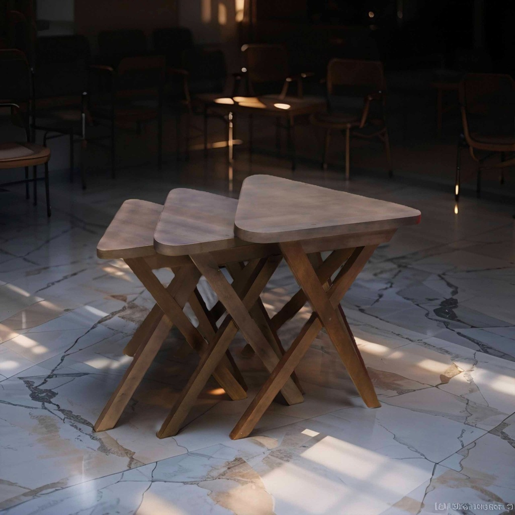 GUERIDON TRIANGULAIRE (JEU DE TROIS)MEGALUX