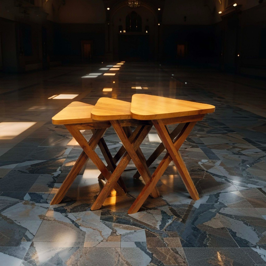 GUERIDON TRIANGULAIRE (JEU DE TROIS)MEGALUX