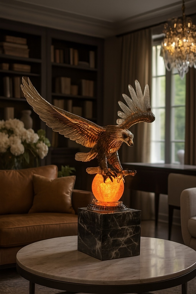 DECORATION AIGLE SUR CRISTAL DEC-P17