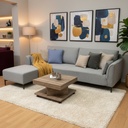 CANAPES MILLA 3P+STOOL en toile