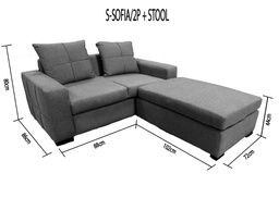 SALON D'ANGLE SOFIA (2 Places+Stool)