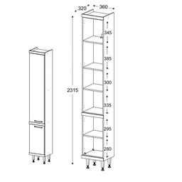 Meuble De Cuisine Armoire 1 Battant Fermé MC-5116/01