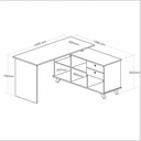 ARTANY Office Desk +Side Cupboard 145x128x75 Cm