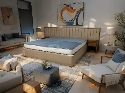 SOMMIER 200x200cm  en toile avec male de stockage SOM-2020VIP2MLS 