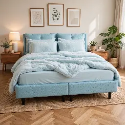 PACK LIT REMBOURE 180X200 en cuir +MATELAS  18x180X200CM L-2505M-180PVC+M-181820MM