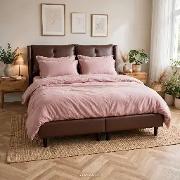 PACK LIT REMBOURE 180X200 en cuir +MATELAS  18x180X200CM L-2505M-180PVC+M-181820MM