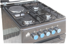 Cuisinière 50x60 3foyers à gaz zt un foyer électrique noir (copie)