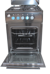 Cuisinière 50x60 3foyers à gaz zt un foyer électrique noir (copie)