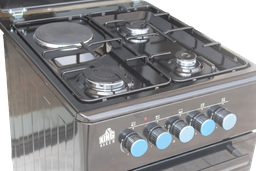 Cuisinière 50x60 3foyers à gaz zt un foyer électrique noir