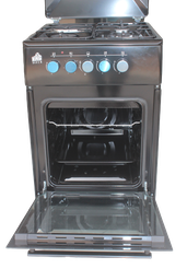 Cuisinière 50x60 3foyers à gaz zt un foyer électrique noir