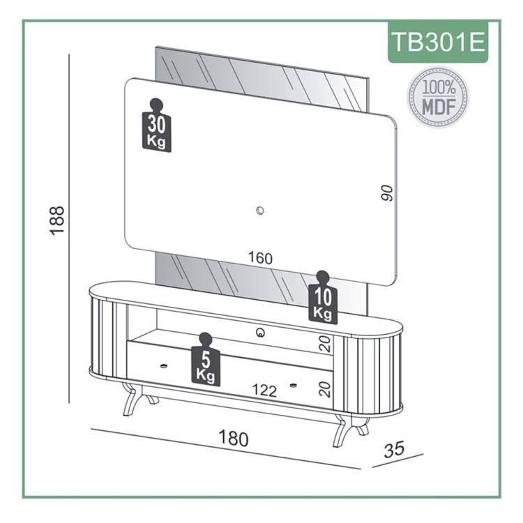 Meuble Tele 2m MT-TB303