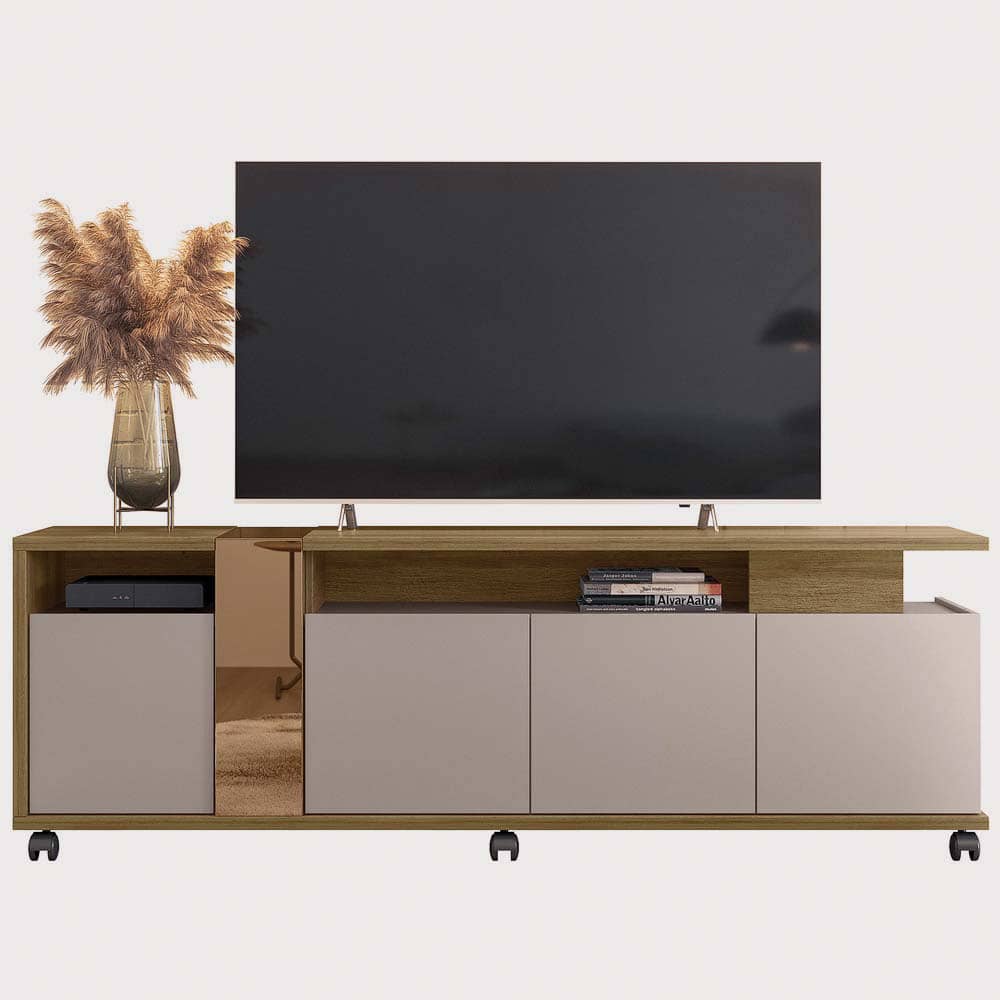 MEUBLE TELE CRISTAL HONEY/CACAO MT-85302