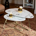 Gueridon  White maarble gold G-456