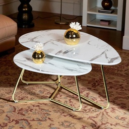 Gueridon  White maarble gold G-456