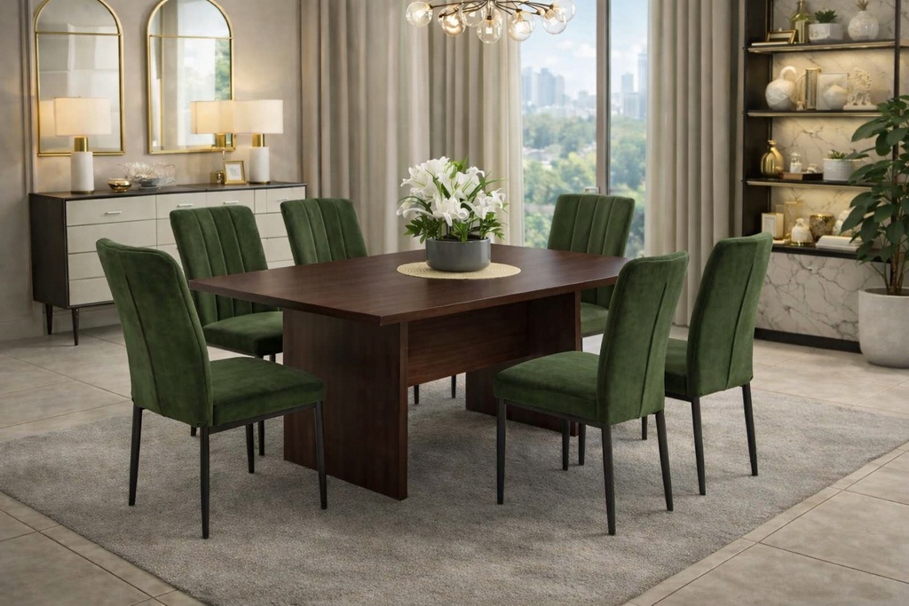 ENSEMBLE SALLE à MANGER MDF 06 places (TSM-1415MDF+06 csm-sky6733M)