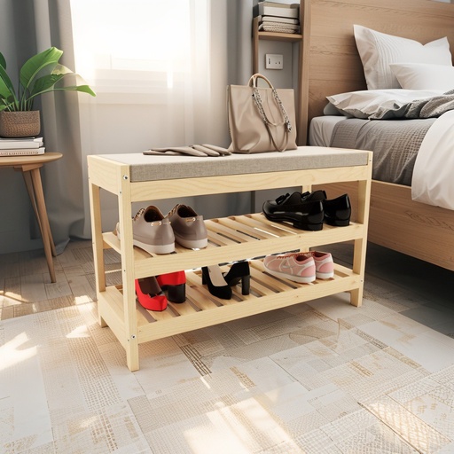 [EC-BIE7005] Etagère Chaussures en Bois Bie-7005 Tabouret