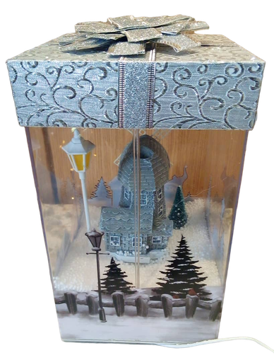 [DN-GB1830] DECO NOEL CAISSE ANIMEE 17.5X17.5X30CM DN-GB1830