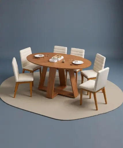 [TSM-CELESTE] TABLE SALLE A MANGER CELESTE OVALE 1830X1000X25MM