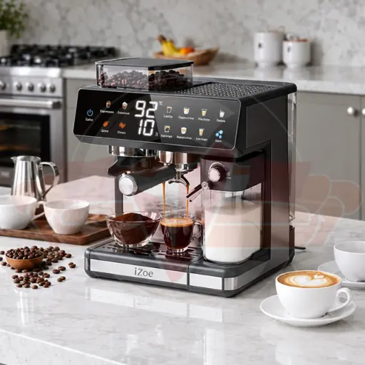 CAFETIERE EXPRESSO AUTOMATIQUE AVEC BROYEUR INTEGRE MOUSSEUR A LAIT