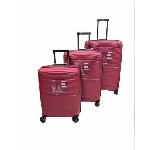 PIERRE CARDIN RED SUITCASE, SET OF 3 VAL-PC86302R