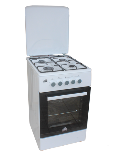 [CUIS-T5401G/B] Cuisiniere 50x60 4 Foyers a Gaz Blanche CUIS-T5401 G/B