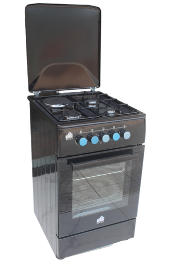 [CUIS-T5311G/N] Cuisinière 50x60 3foyers à gaz zt un foyer électrique noir
